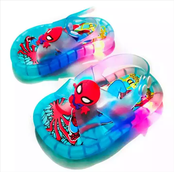 Belanja SANDAL ANAK - Sandal anak laki-laki full led motif spiderman bertali belakang